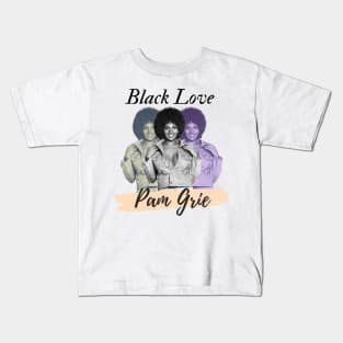 Pam Grier Retro Blaxploitation Fan Artwork Kids T-Shirt